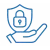 Icono de candado con escudo, representando seguridad VoIP